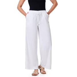 Women's Wide Leg Pants UPF 50+ Sun Protection - Petra - White (Small)