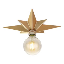 SHUKEFER Star Flush Mount Ceiling Light Fixture E26/E27 Moravian Gold Star Lamp 11.8Inch Gold Star Shaped Ceiling Light Fixture for Bedroom Corner Wall Kitchen Restaurant Cafe Bar