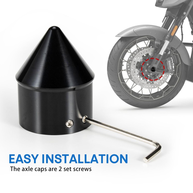 Front Axle Caps, PSLER Motorcycle Front Axle Nut Cover Cap
