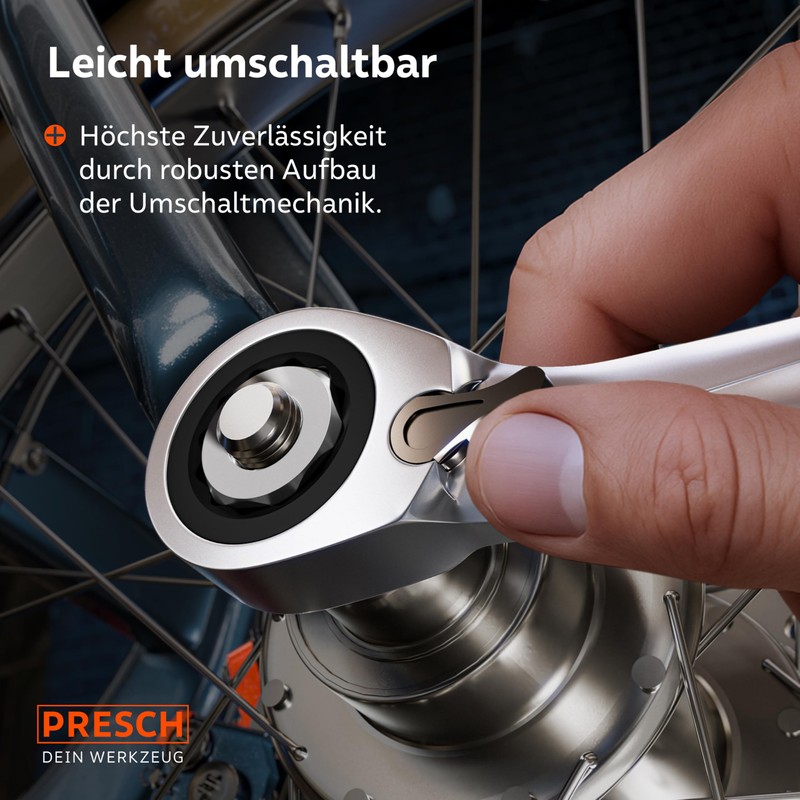 PRESCH Ratchet Wrench Set 5 Pieces Reversible (8, 10, 13,