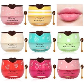 Miniling 8 Unidades De Bálsamo Labial De Abeja En Tarro De Miel, Bálsamo Labial Hidratante Con Propóleo, Mascarilla Labial Nocturna Hidratante Que... 