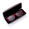 FEFI Hard Case Glasses Case in Beautiful Wood Look, Red-brown