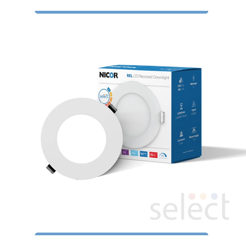 NICOR Lighting REL41120SRDWH RELS Canless Downlight, 4in, White