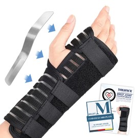 YOLONCE Handgelenkstütze zur Karpaltunnelsyndrom,Handgelenkbandage,Verstellbare Handgelenkbandage,Entlastung für Sportschutz,Verstauchungserholung,M,Schwarz Rechte Hand