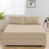 Oxford Homeware Beige Single Fitted Sheets -100% Brushed Microfibre 1800