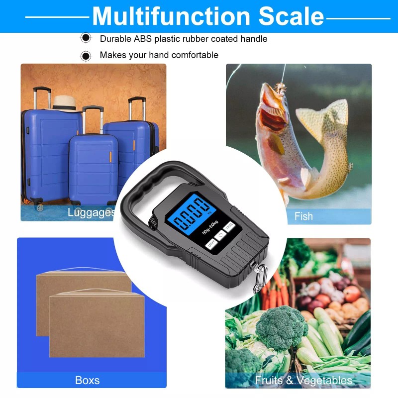 SKEAP Digital Fish Scale Hanging Scale Fishing Scale SKEAP 110lb/50kg
