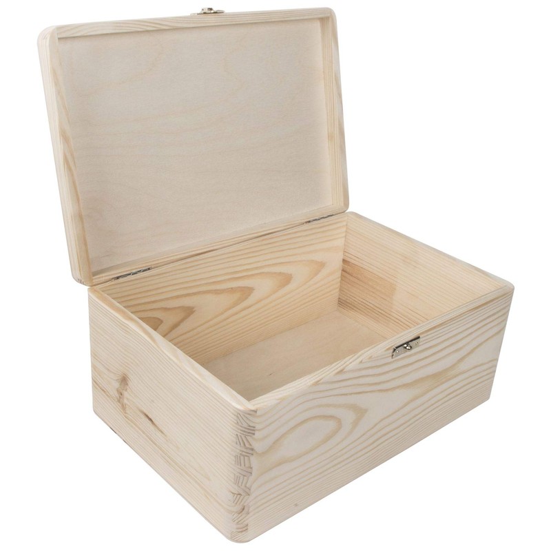 Wooden Storage Box with Lid and Gold Clasp | 30