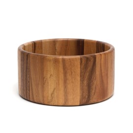 Lipper International Acacia Straight-Side Serving Bowl for Fruits or Salads, Large, 10" Diameter x 5" Height, Single Bowl