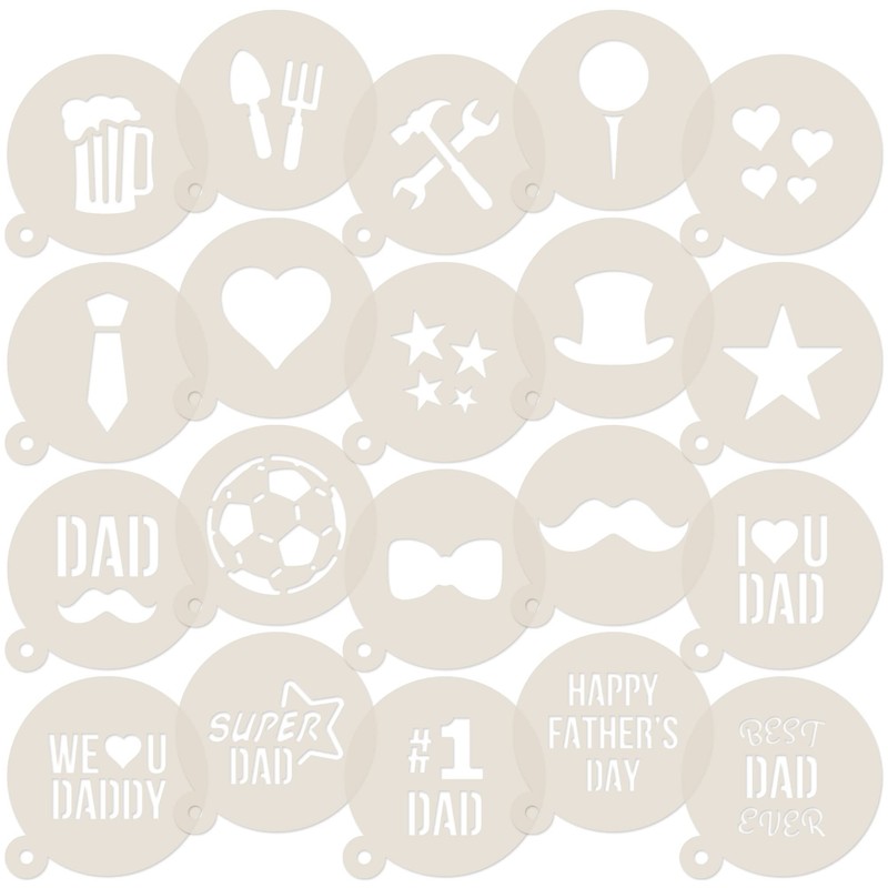 Fathers Day Coffee Stencils, Dessert Stencils, Cookie Stencils, Latte Art,