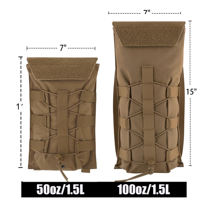 PETAC GEAR 1.5L / 3LTactical Hydration Pack，Molle Carrier Pouch for