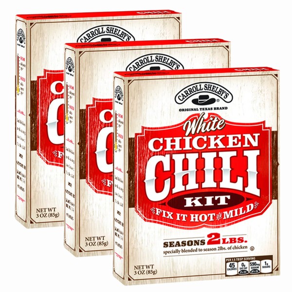 Carroll Shelby White Chicken Chili 3 OZ (Pack of 3)