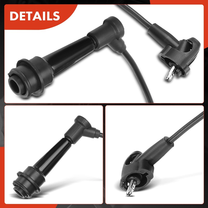A-Premium 3 Yellow Ignition Coils with 3 Spark plug Wires