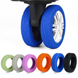 KOVNGE 8 Pcs Luggage Wheel Cover, Carry On Luggage Suitcases Wheel Protector,Wear-Resistant, Anti-Noise, Silicone Protective Covers For Luggage and Office chair (Blue)