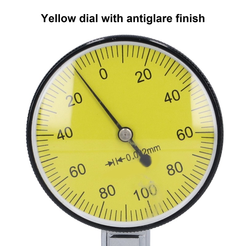 Dial Indicator Stainless Steel 0 to 0.2mm Leverage Shockproof Measuring