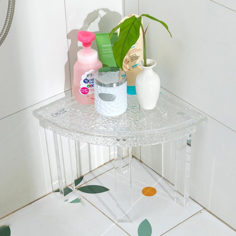 Acrylic Shower Bench - Perfect Corner Shower Stool, Ideal Shower