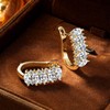 EONFUN Marquise Moissanite U-Shaped Hoop Earrings for Women (Gold)