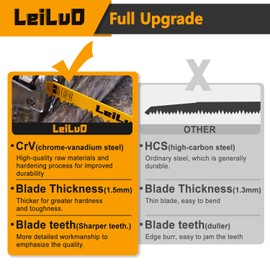 LEILUO 9-Inch Wood Pruning Reciprocating Saw Blades 10 Piece CRV Sawzall Blades 5 TPI with Storage Box