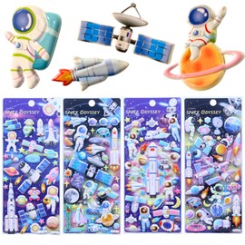 Cmart-Labo Boys Stickers, Universe, 3D, Set of 4, Rewards, Birthday Present