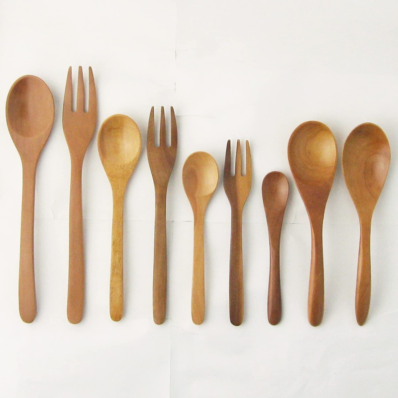 Nagao Sao Wood Spoon, Small, 5.5 inches (14.0 cm), Set