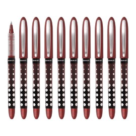 Westcott PULSAR E-730631 00 Rollerball Pen, Red, Pack of 10, Correction Pen, Rollerball Pen, Red Ink, Precise 0.5 mm Line Width, Transparent Level Indicator, Capillary Technology