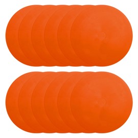 PATIKIL Spot Markers 6 Inch, 12 Pcs Non-Slip Floor Dots Agility Markers Flat Field Cones Poly Dot with Hole for Gym PE Speed Training Dance Soccer Basketball Sports, Orange