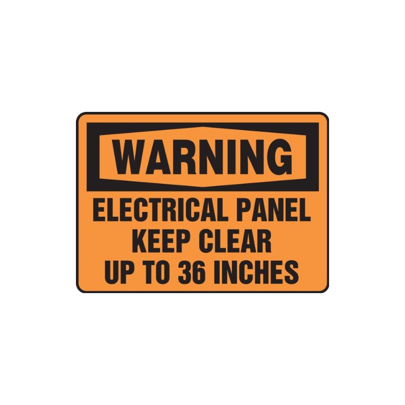 Accuform MELC308VA Aluminum Safety Sign, Legend "Warning Electrical Panel Keep