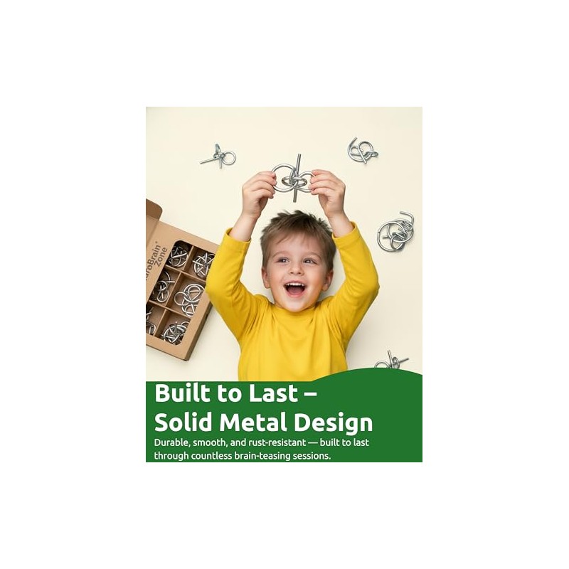 4-in-1 Classic Metal Puzzle Set by Sharp Brain Zone –