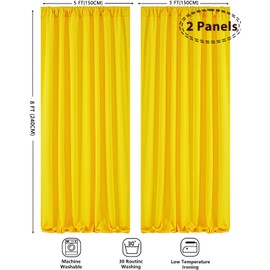Backdrop Curtains Background Wedding Party: Yellow Polyester Fabric 10ftx8ft Wall Backdrop Stage Ceremony Decorations