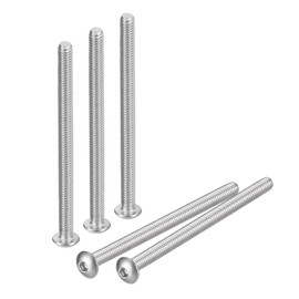 uxcell #8-32x2-3/4 Button Head Socket Cap Screws, 20pcs 304 Stainless Steel Fasteners Hex Bolts Screws, Full Thread Hex Drive Screws