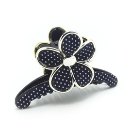 Meilliwish Flower Lace Gem Women Girls Hair Clip Claw(D26)(DarkBlue)