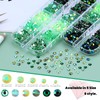 Sinyanail Green Flatback Rhinestones Kit for Nails, 12780pcs 2-6mm Mixed