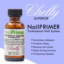 Chelly No-Burn Acid-Free Primer XTRABOND for Acrylic & UV Gels 1 oz 30ml Nail