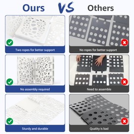 BoxLegend Shirt Folder Board V2 T Shirt Folder Folding Board Durable Plastic Easy to Fold Clothes Board Pure White