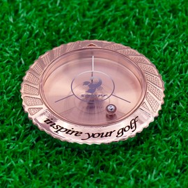 scorpy Golf Level Ball Marker with Metal Bead and Hat Clip, High Precision Putting Green Reading Aid Golf Accessories (Model Galaxy, Rose Gold)
