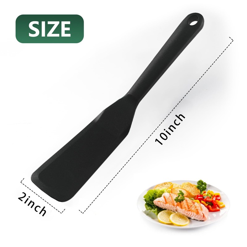 【2 Pack】Plastic Spatula for Nonstick Cookware, Thin Spatulas Silicone Heat