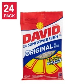 David Original Sunflower In-Shell Seeds, 1.75 oz, 24-count