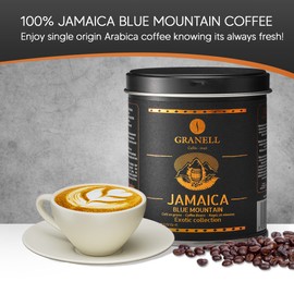 Blue Mountain Jamaican Coffee by Cafés Granell: Low Acid Whole Bean Coffee Medium Roast to Dark Roast Coffee, Popular Gourmet Coffee Lover Gifts 3.5oz