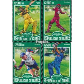 Prophila Collection Guinea 12481-12484 (kompl. Ausgabe) postfrisch ** MNH 2017 Kricket (Briefmarken für Sammler) Ballspiele ohne Fußball (Basketball/Handball/Baseball …)