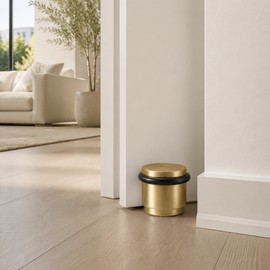 Brass Door Stopper - Matte Gold, Antique Bronze & Nickel Decorative Door Stop for Wall Protection