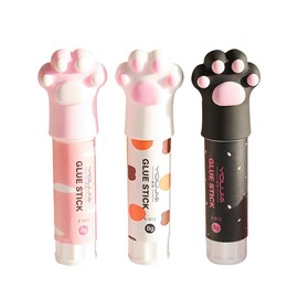 3Pcs Random Color Cat Claw Cute Glue Stick Kawaii Stationery Binding Tool School Office Supplies One Piece Art Glues and Pastes