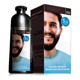Champú Para Cabello Negro, Gel Para Bigote Y Barba De Hombre