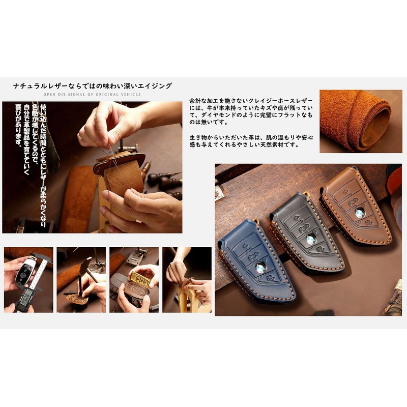 [TECART] Subaru Key Case for Subaru Key Ring, Genuine Leather,