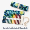 12-Slot Canvas Roll Up Pencil Case with Assorted Designs -