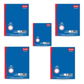 Scribe 10 Paquetes 100 Hojas Blancas Repuesto Carpeta Scribe 50gm