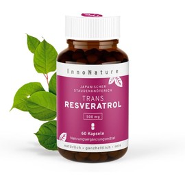 60 Capsules of InnoNature® Trans-Resveratrol Capsules I from Japanese Knotweed I 500 mg, Vegan without Additives