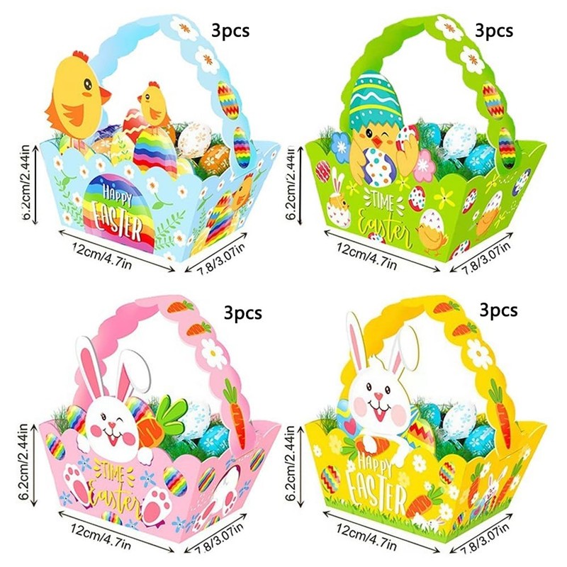 Pack of 12 Easter Baskets Craft Paper, Easter Basket Craft