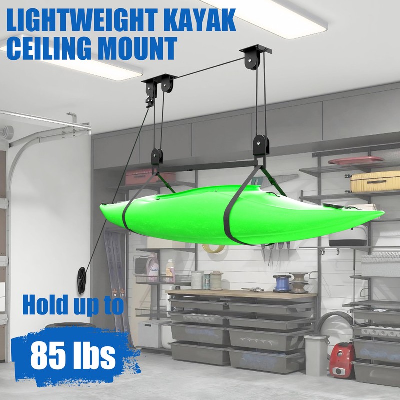 KOSEOO Kayak Hoist for Garage Ceiling Storage, Kayak Lift Pulley