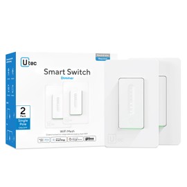 UTEC Smart Dimmer Switch, Single-Pole Smart WiFi Mesh Switch for Dimmable Bulbs, Compatible with Alexa, Google Assistant and SmartThings, 2.4GHz Wi-Fi Only, FCC/ETL Certified, No Hub Required, 2 Pack