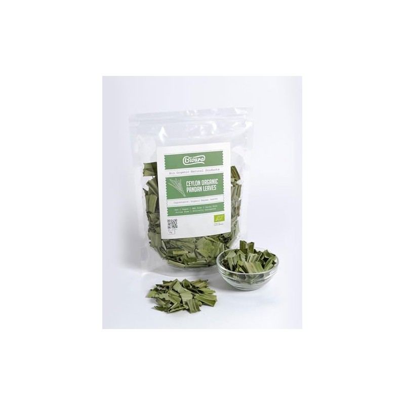 Bioura Organic Ceylon Pandan Leaves 25g, Rich Aroma, Unique Flavour,