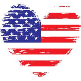 Stickios American Flag Heart Decal - Distressed Patriotic Vinyl Bumper Sticker for Cars, Trucks & Vehicle Windows - Made in USA (4.75x4.3 inches)